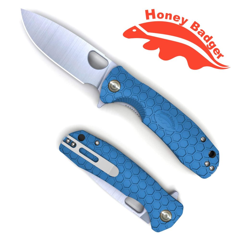 HB1017 Honey Badger Flipper Medium Blue 8Cr13Mov