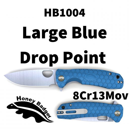 HB1004 Honey Badger Flipper Large Blue 8Cr13Mov