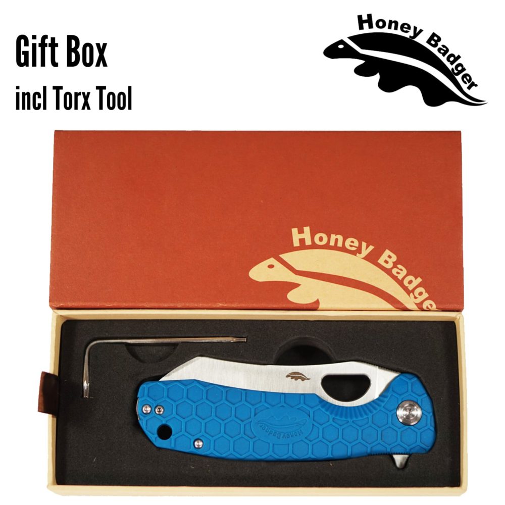 Wharn Cleaver Medium Blue D2 Steel (HB1043) Honey Badger Knives Pocket Knives