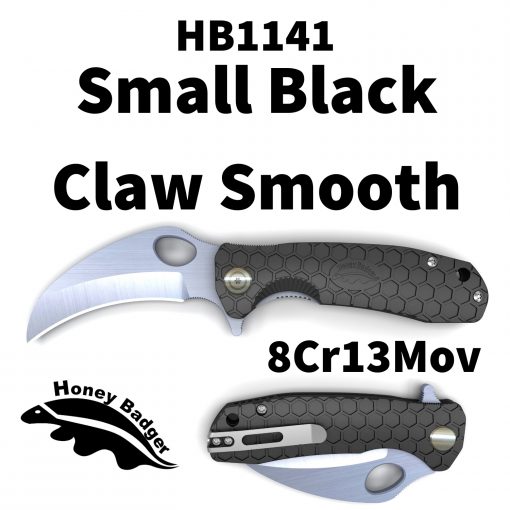 HB1141 Honey Badger Claw Flipper Small Black Plain 8Cr13MoV