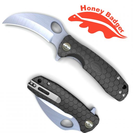 HB1115 Honey Badger Claw Smooth Flipper Medium Black D2 Steel