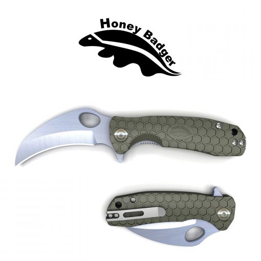 HB1123 Honey Badger Claw Smooth Flipper Medium 8Cr13Mov Green