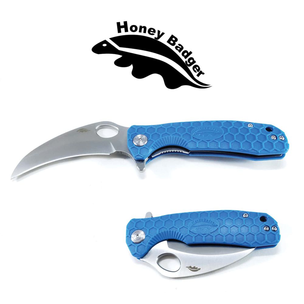 Claw Smooth  Medium 8Cr13MoV Blue (HB1149) Honey Badger Knives Pocket Knives