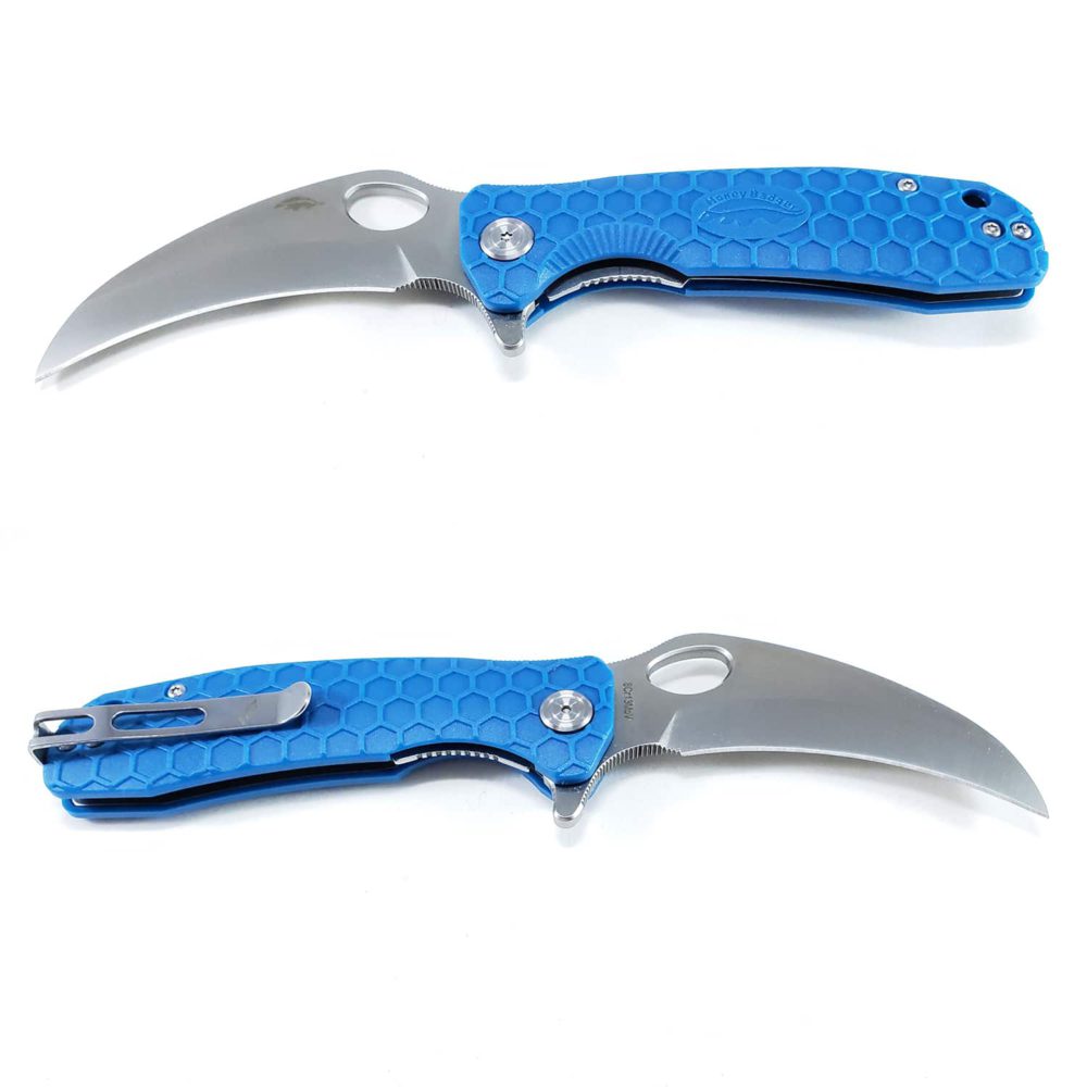 Claw Smooth  Medium 8Cr13MoV Blue (HB1149) Honey Badger Knives Pocket Knives