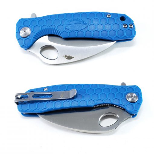 HB1149 Honey Badger Claw Smooth Flipper Medium 8Cr13Mov Blue