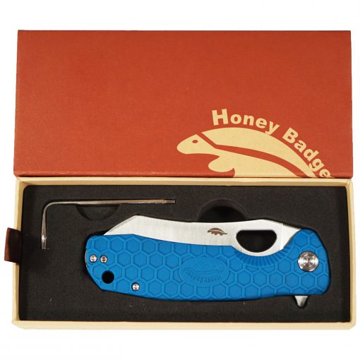 HB1034 Honey Badger Flipper Wharncleaver Large Blue 8Cr13Mov Steel