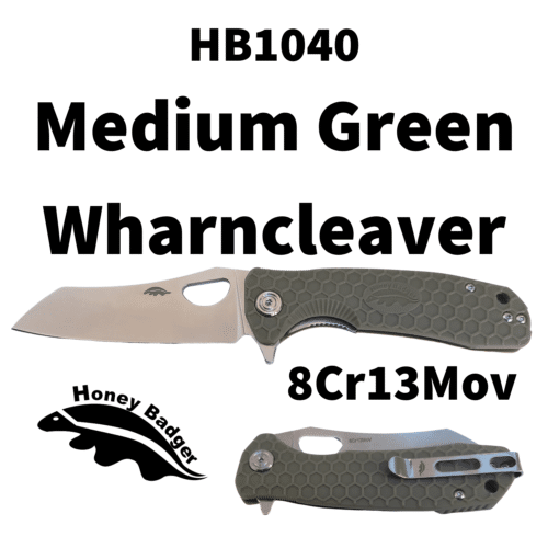 Wharn Cleaver Medium Green 8Cr13MoV (HB1040) Honey Badger Knives Pocket Knives