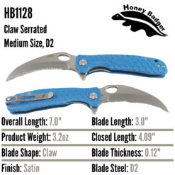 HB1128 Honey Badger Flipper Claw Medium Blue D2