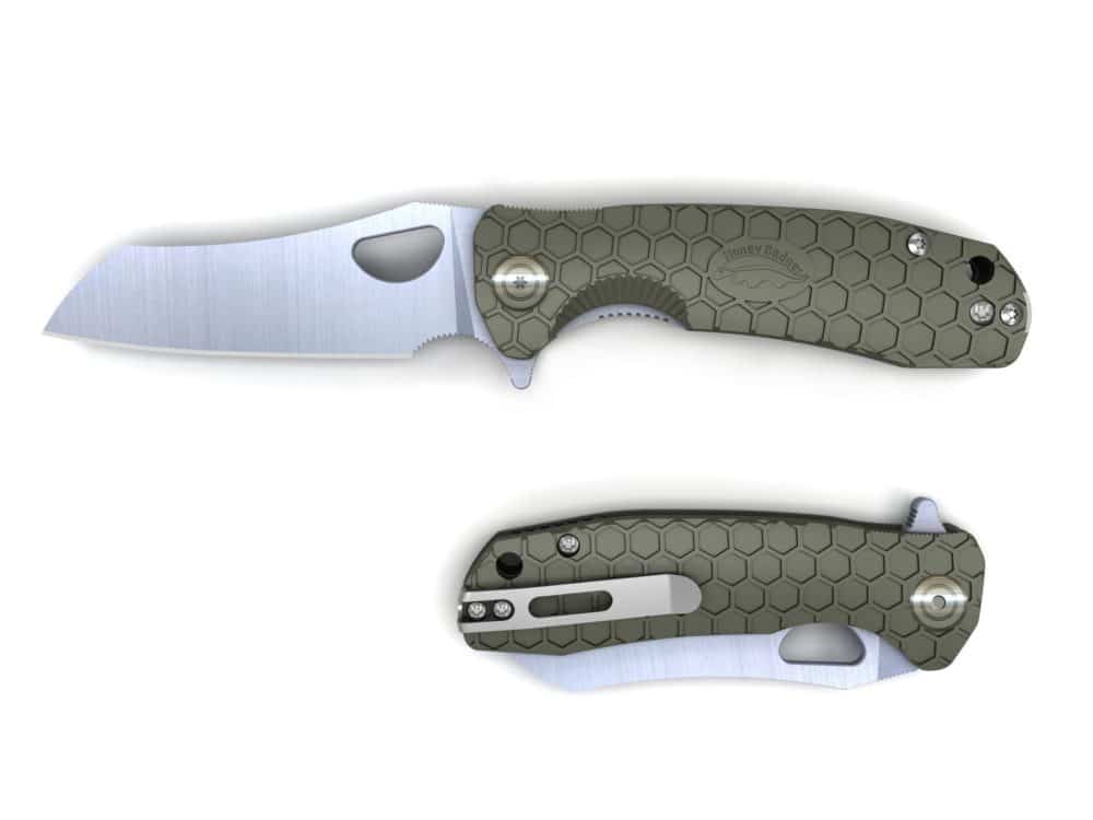 Wharn Cleaver Large Green 8Cr13MoV (HB1033) Honey Badger Knives Pocket Knives
