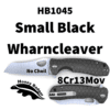 Wharn Cleaver Small Black No Choil 8Cr13MoV (HB1045) Honey Badger Knives Pocket Knives