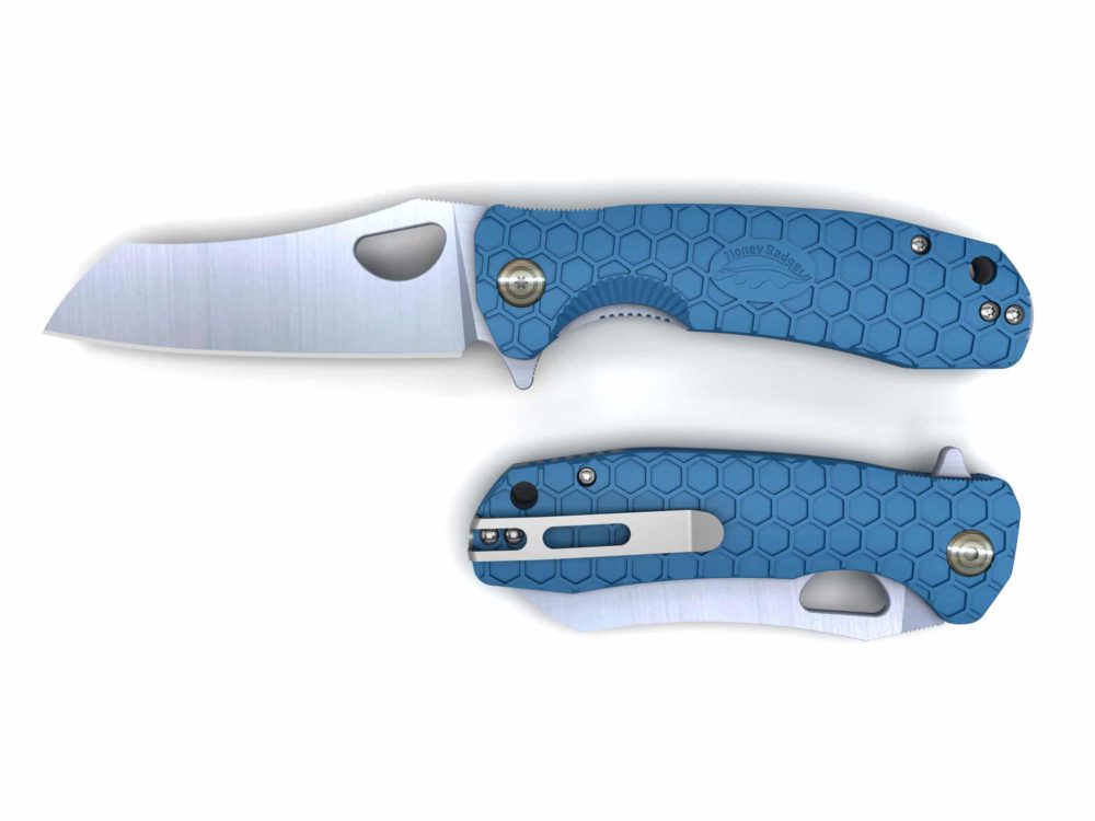 Wharn Cleaver Small Blue No Choil 8Cr13MoV (HB1048) Honey Badger Knives Pocket Knives