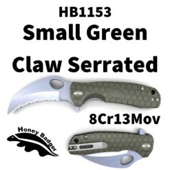 Honey Badger Knives by Western Active HB1153 Claw Small Green 8Cr13Mov