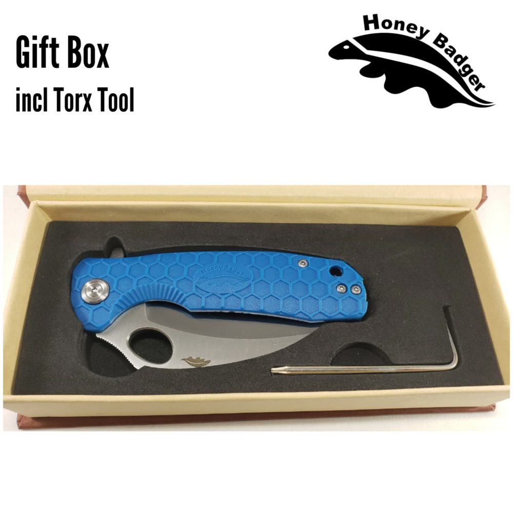 Claw Smooth Large Blue 8Cr13MoV (HB1137) Honey Badger Knives Pocket Knives