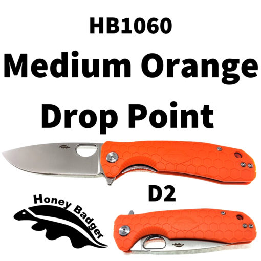 Honey Badger Knives EDC Pocket Knife HB1060 Orange D2