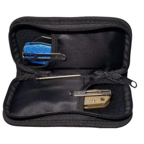 Embroidered Black Knife Case Zipper Pouch (HB4009) Honey Badger Knives Pocket Knives