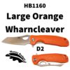 Wharn Cleaver Large Orange with Choil D2 (HB1160) Honey Badger Knives Pocket Knives