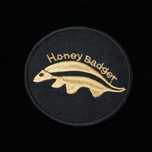 Embroidered Patch 3 1/4″ Round with Velcro Hook Backing (HB4010) Honey Badger Knives Pocket Knives