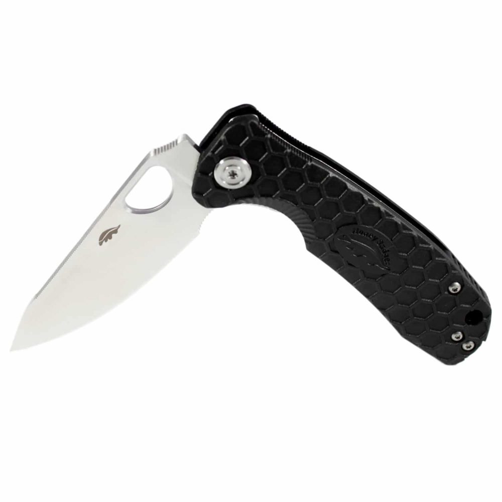 Leaf  Medium Black 8Cr13MoV (HB1298) Honey Badger Knives Pocket Knives