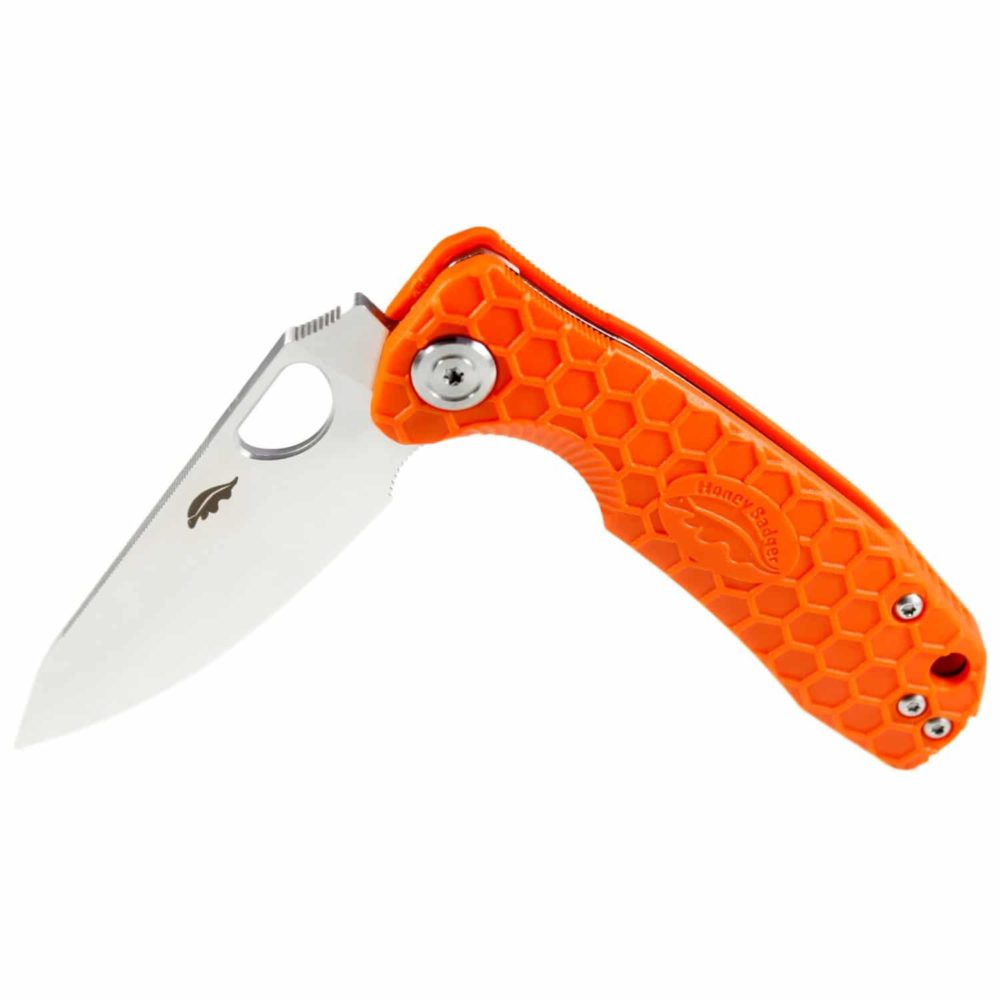 Leaf  Large Orange 8Cr13MoV (HB1293) Honey Badger Knives Pocket Knives