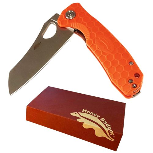 Wharncleaver Medium Orange 8Cr13MoV (HB1068) Honey Badger Knives Pocket Knives