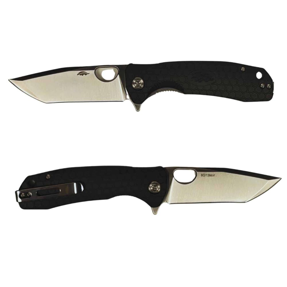 Tanto  Large Black 8Cr13MoV (HB1321) Honey Badger Knives Pocket Knives
