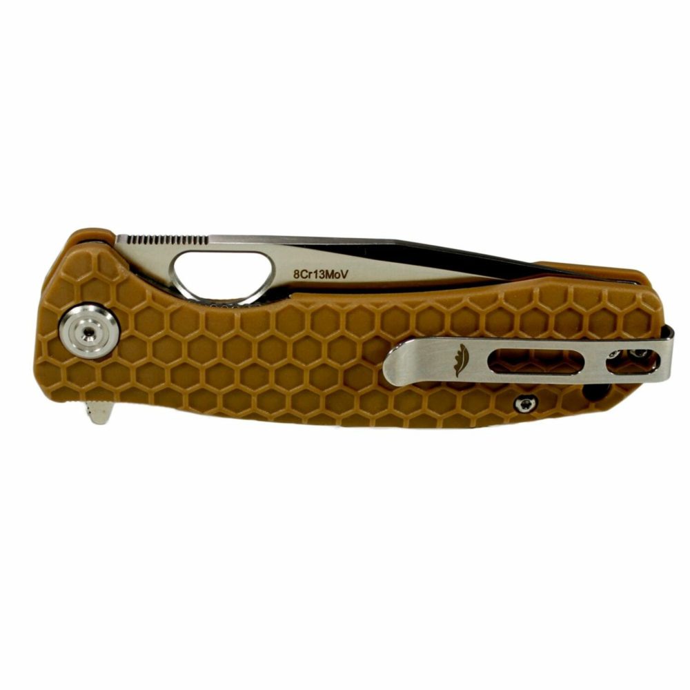 Tanto  Large Tan 8Cr13MoV (HB1322) Honey Badger Knives Pocket Knives