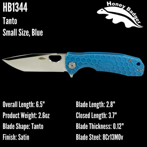 Tanto  Small Blue 8Cr13MoV (HB1344) Honey Badger Knives Pocket Knives
