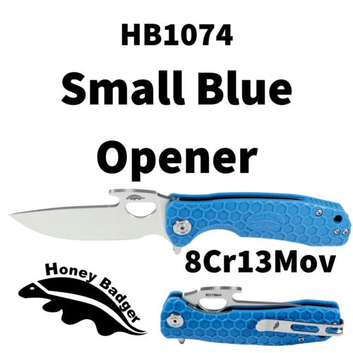 Opener Small Blue 8Cr13MoV (HB1074) Honey Badger Knives Pocket Knives