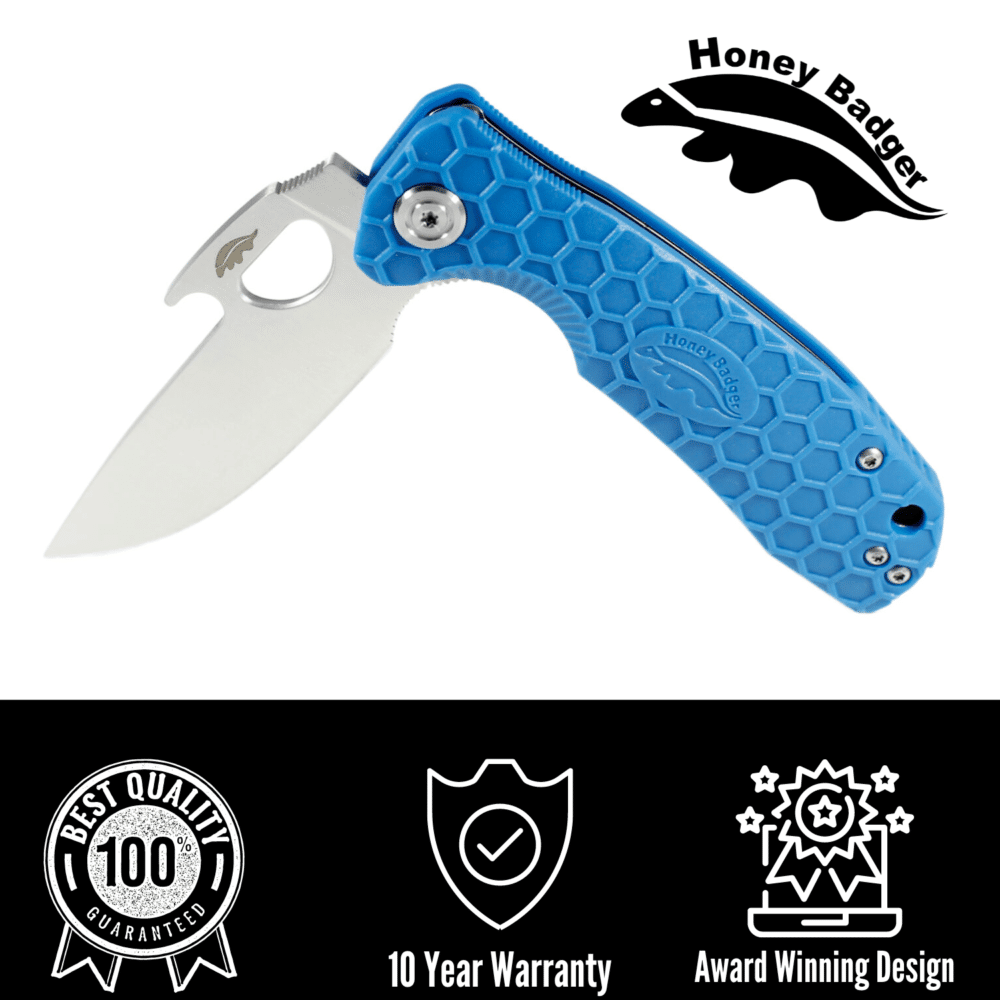 Opener Small Blue 8Cr13MoV (HB1074) Honey Badger Knives Pocket Knives