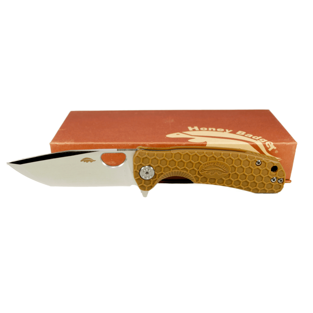 Tanto  Medium Tan 14C28N (HB1732) Honey Badger Knives Pocket Knives