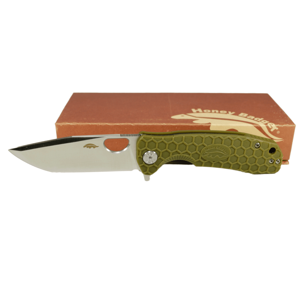 Tanto  Medium Green 14C28N (HB1733) Honey Badger Knives Pocket Knives