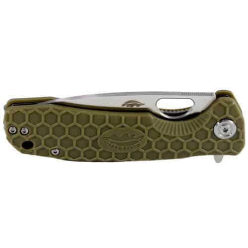 Drop Point Flipper Small Green 8Cr13MoV (HB1023) Honey Badger Knives Pocket Knives