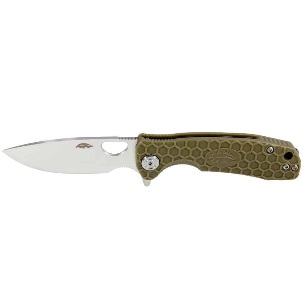 Drop Point Flipper Large Green 8Cr13MoV (HB1003) Honey Badger Knives Pocket Knives