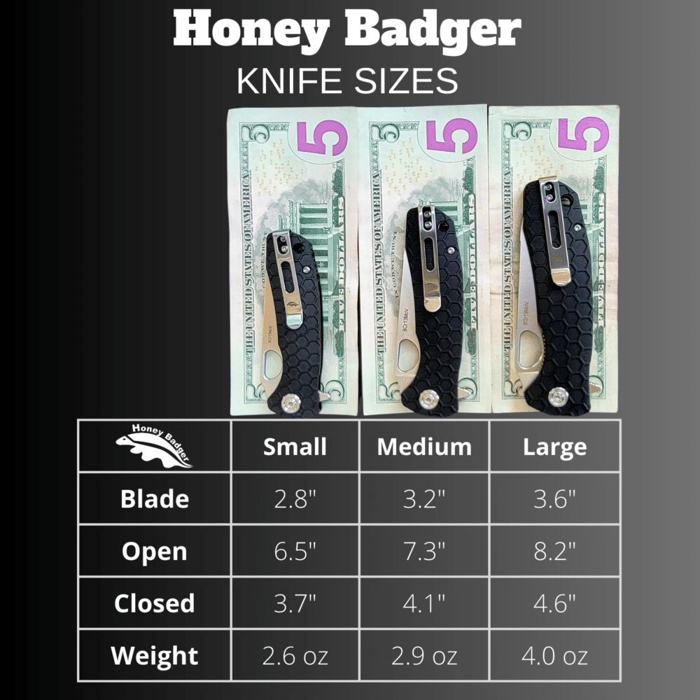 Drop Point Flipper Small Tan 8Cr13MoV (HB1022) Honey Badger Knives Pocket Knives
