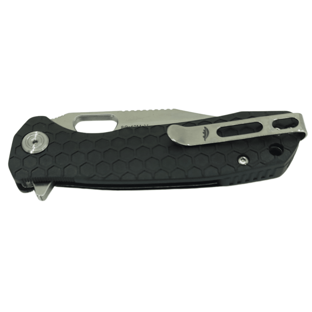 Clip Point Flipper Medium Black 8Cr13MoV (HB4069) Honey Badger Knives Pocket Knives