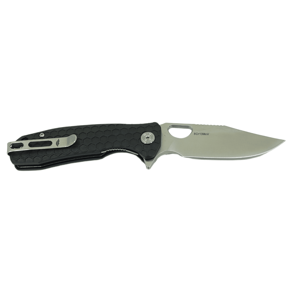 Clip Point Flipper Medium Black 8Cr13MoV (HB4069) Honey Badger Knives Pocket Knives