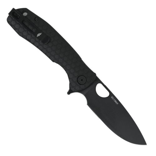 Drop Point Flipper Large Black 8Cr13MoV (HB1224BB) Honey Badger Knives Pocket Knives