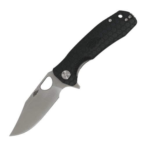 Clip Point Flipper Medium Black 14C28N (HB4087) Honey Badger Knives Pocket Knives