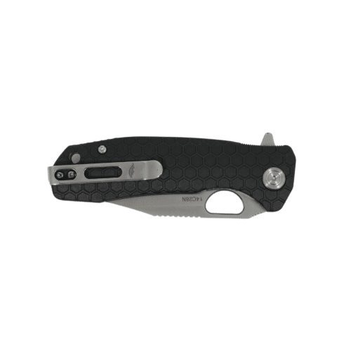Clip Point Flipper Medium Black 14C28N (HB4087) Honey Badger Knives Pocket Knives